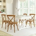 thumbnail image 4 of Emma + Oliver Stackable Pecan Wood Cross Back Chair, 4 of 13