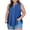 Blue, variant on Women Plus Size V-Neck Sleeveless Blouses Casual Loose Tops Solid Summer Fashion Pullover Shirt, Black 3XL