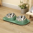 thumbnail image 5 of PETIMI Cat Bowl, Small Dog Bowls, Cat Food Bowl with 2 Removable Stainless Steel Feeding Bowls, Suitable for Small and Medium Sized Pets（Green）, 5 of 7