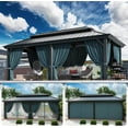 thumbnail image 6 of COBIZI 12x20 Hardtop Gazebo Aluminum Metal Gazebos Galvanized Steel Double Roof Permanent Hardtop Gazebo with Netting and Curtains Aluminum Frame Gazebos for Deck,Lawns and Backyard,Black(Upgraded), 6 of 17