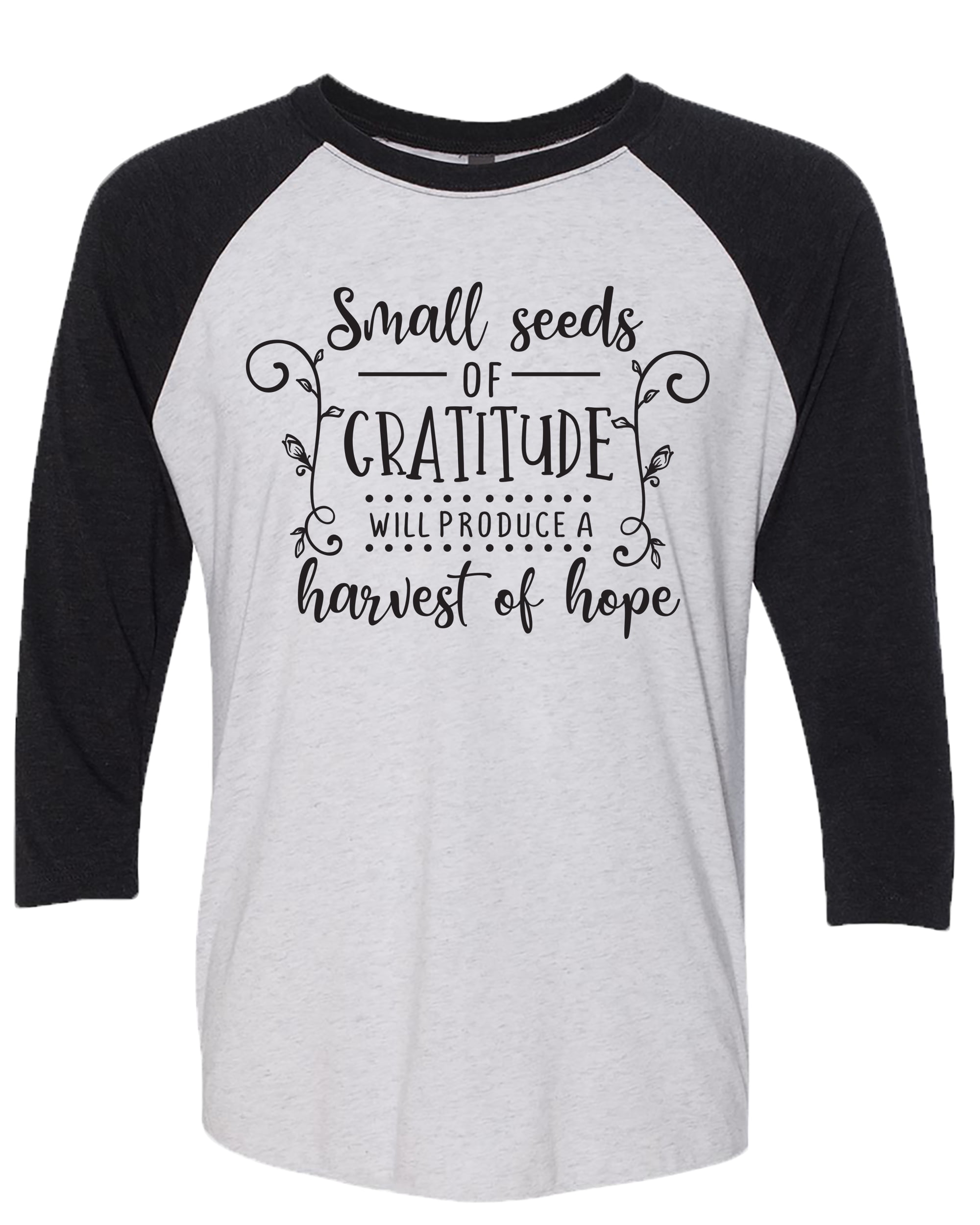 Trenz Shirt Company Christian Seeds of Gratitude Ladies Baseball Tee Black - Bild 7 von 21