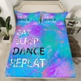 thumbnail image 2 of Castle Fairy Eat Sleep Dance Twin Sheet Sets 3pcs for Female Men Women,Sport Theme Twin Fitted Sheet Microfiber,Abstract Gradient Graffiti Splash Breathable Flat Sheet,Luxury Bedroom Decor, 2 of 7