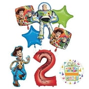Mayflower Products Toy Story Party Supplies Woody, Buzz Lightyear and Friends 2nd Birthday Balloon Bouquet Decorations
