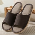 thumbnail image 4 of Willtoo Womens/Mens Home Slippers,Cotton and Linen Casual Indoor Outdoor Open-Toe Shoes Coffee 10.5, 4 of 4