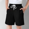 thumbnail image 2 of DeHolifer Boys' Shorts Casual Elastic Waist Drawstring Solid Color Summer Loose Comfy Shorts with Pocket ,15 Years, 2 of 8