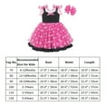 thumbnail image 2 of FYMNSI Baby Girls Polka Dots Tulle Spliced Dresses Birthday Party Princess Tutu Dress Bowknot Headband Christmas Outfit 12-18 Months Rose Red, 2 of 8