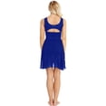thumbnail image 2 of Yhong Women's Chiffon Lyrical Dance Dress High-Low Skirted Leotard Modern Contemporary Costume Royal Blue XS, 2 of 7