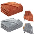 thumbnail image 1 of Fleece Blanket Textured Fuzzy Plush Throw Blanket Twin ， Soft Bed Blanket Geometric Pattern Comfy Microfiber Flannel Blankets For Couch Bed Sofa, 1 of 8