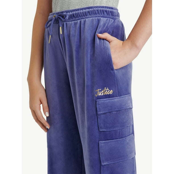 【X-girl】VELOUR CARGO PANTS Justice Girls Velour Cargo Pocket Pant, Sizes Xs-Xlp