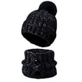 thumbnail image 4 of Adult Warm Hat Bib Two Piece Set Knitted Woolen Ear Protector for Outdoor Riding Winter Accessories, 4 of 4