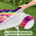 thumbnail image 5 of Colorful Tie Dye Pattern Round Fitted Tablecloth with Elastic Edge,Dining Table Cover Waterproof,Outdoor Round Tablecloth for Camping,Dining,Indoor and Outdoor, 5 of 7