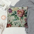 thumbnail image 2 of Pillow Cover Roses, Vintage Gold Burgundy Flowers Leaves Decorative Square Pillowcases Cotton Linen Cushion Cover  for Sofa Bedroom Home Car Office, 2 of 5