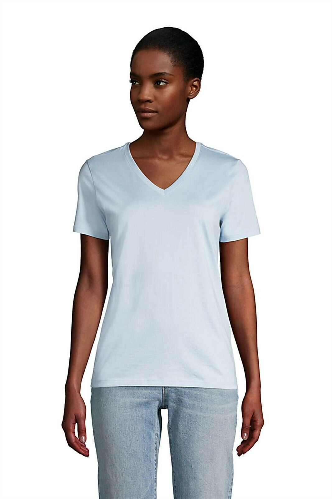 Lands' End Supima Cotton Short Sleeve V 
