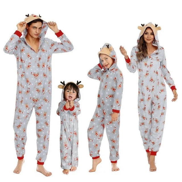 Pijamas de Navidad, trajes a juego para la familia, conjuntos de pijamas para adultos y niños, pantalones + Tops con estampado de ciervos, ropa de dormir de Navidad, mameluco para bebés y niñas