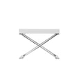 thumbnail image 3 of Rix 21 Inch Side End Table, 1 Drawer, X Shape Steel Legs, White Wood Top, 3 of 5