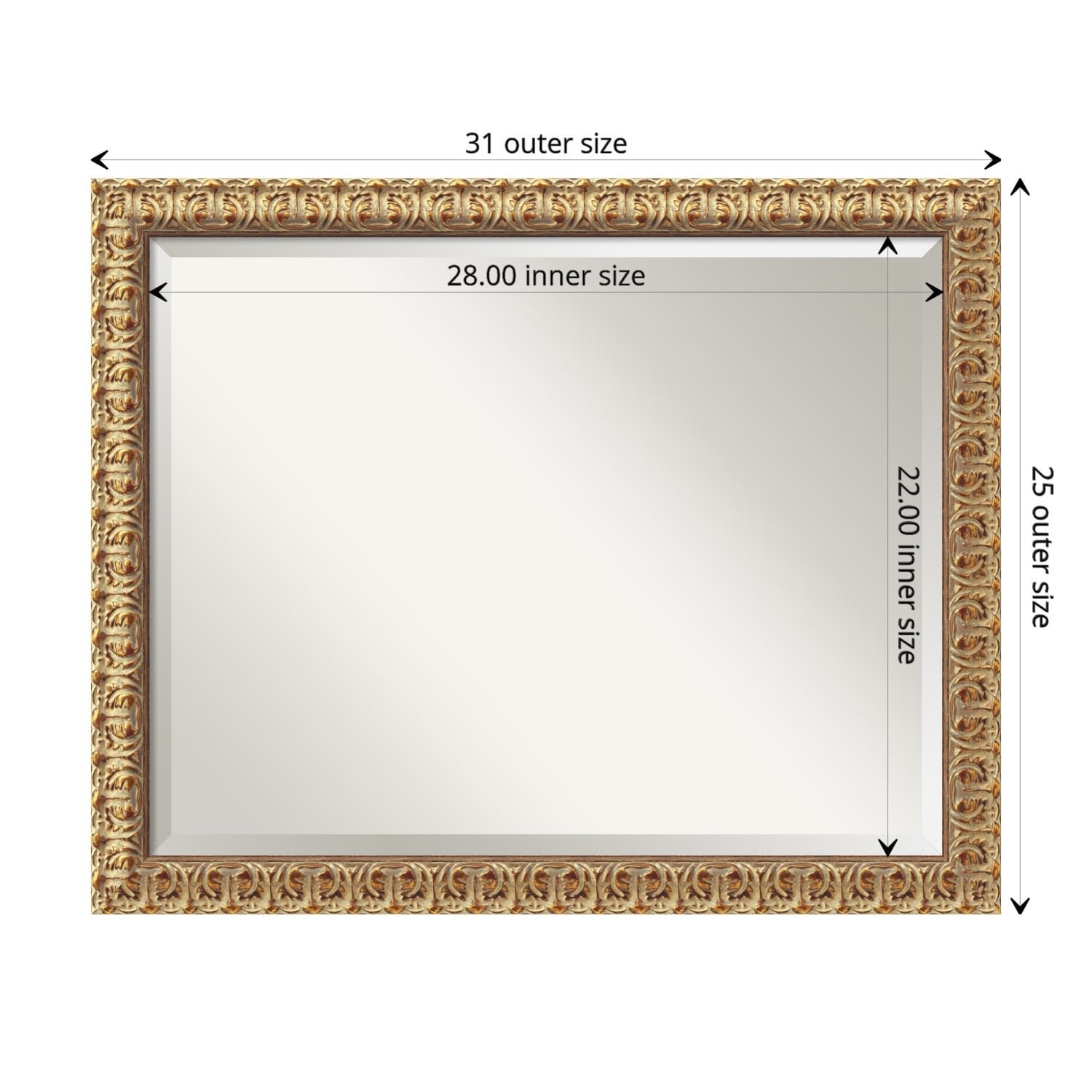 Florentine Gold Wall Mirror - 31.5W x 25.5H in. - image 4 of 5