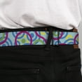 thumbnail image 4 of Buckle-Down Belt, Seatbelt Buckle Belt, Bullseye Stacked Swirl Blues Green Yellow Pink, 30 to 44 Inches, 4 of 9