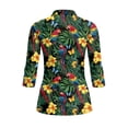 thumbnail image 3 of Uorisanigo Hawaiian Parrot Women's Golf Top Size S Soft Casual Long Sleeve Golf Polo Shirts with Zipper Versatile Quick Dry Athletic Tops for Workout Sports Comfortable Pullover, 3 of 7