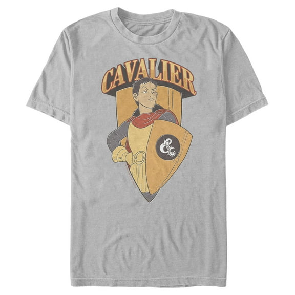 Men's Dungeons & Dragons Eric the Cavalier Cartoon Graphic Tee Silver X Large