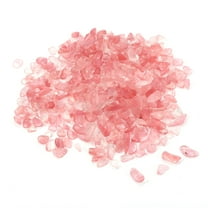 Uxcell 200g/0.44lb 5mm to 7mm Natural Tumbled Chips Decoration Stones for Aquarium Plants Vase Fillers, Pink Red