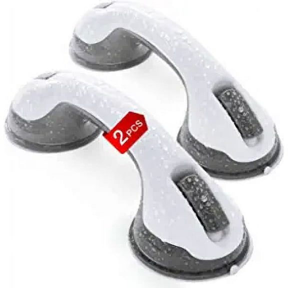 Grab Bars for Bathtubs and Showers for Elderly Suction, Shower Handle and Grab Bars for Handicap Elderly Seniors Bathroom Safety Grab Bar, Bathroom Accessories for Shower Chair, 2 Pack (Light Grey)