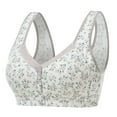 thumbnail image 1 of HNMKIU Plus Size Bra Women's Floral Front Button Vest Style Large Size Middle And Elderly Bra, 1 of 4