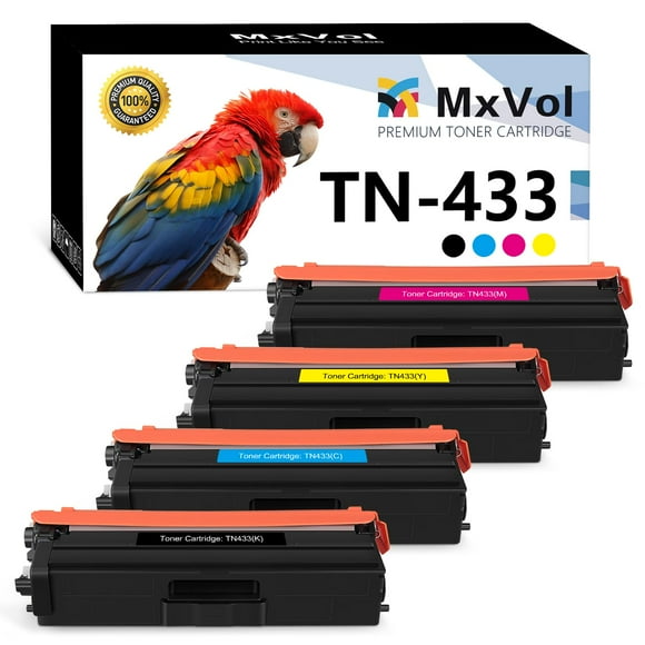 MxVol Compatible TN433 TN431 TN-433 Toner Cartridge Replacement for Brother TN 433 TN-431 MFC-L8900CDW MFC-L8610CDW HL-L8360CDW HL-L8260CDW Printer Toner (TN433BK TN433C