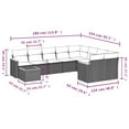 thumbnail image 2 of vidaXL 10 Piece Garden Sofa Set with Cushions Grey Poly Rattan, 2 of 5