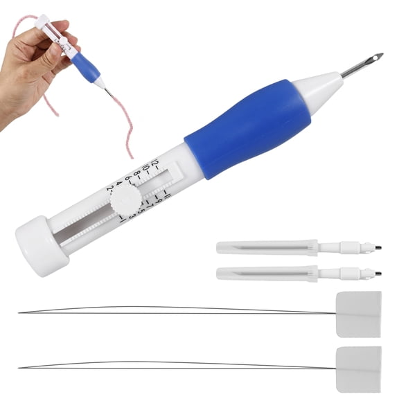 Punch Needle Kit Adult Beginner Adjustable Punch Needle Tool with Threader for Present Decoration and DIY Craft Project