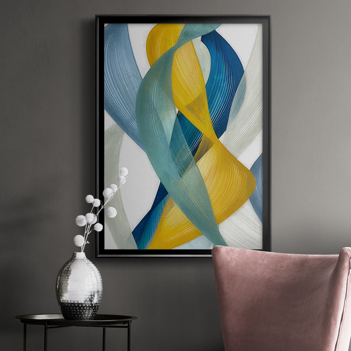 Horizontal Bands I Premium Framed Print, in Gold, Black, or Silver - Ready to Hang