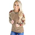 thumbnail image 2 of Sudadera con capucha para mujer, estampado floral, manga larga, bolsillo, suéter con capucha, top, caqui, l Sweethay AP000831-03, 2 of 7