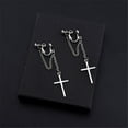thumbnail image 6 of Female Personality Handsome Bungee No Pierced Cross Chain Earrings Ear Clip EARRINGS, 6 of 7