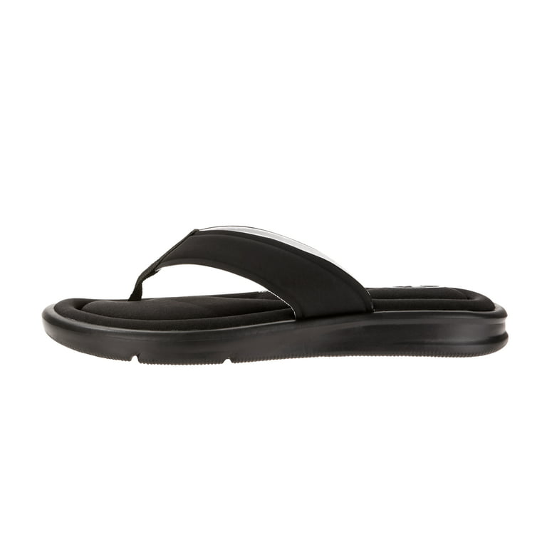 Outbound Women's Memory Foam Comfortable, Lighweight Thong Sandals, Black/Red