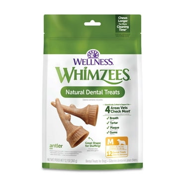 WHIMZEES by Wellness Occupy Antler  Natural Grain Free Dental Chews for Dogs, Medium Breed, 12 count