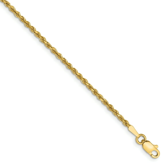 14k 1.75mm Diamond-Cut Rope Anklet