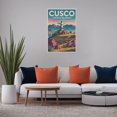 thumbnail image 5 of Terraced Hill Wall Art Cristo Blanco Peru Retro Travel Poster Cusco Andes Sunrise Landscape Print Poster, 5 of 8
