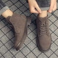 thumbnail image 2 of FRSASU Men's Lace Up Ankle Boots Casual Non Slip Work Chukka Boots Classic Outdoor Walking Booties for Fall Winter Brown, 2 of 5