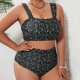 thumbnail image 4 of Aayomet Womens Bathing Suits Swimsuit Multi Color Solid Color Big Size Swimsuit Knitted Swimsuit (Black, XXXL), 4 of 5