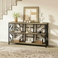 thumbnail image 4 of Vividwood 55'' Industrial Sofa Table, 3-Tier Storage Console Table with Unique Geometric Design, Behind Couch Accent Table for Entryway, Living Room, Foyer, Hallway, Office - Rustic Brown, 4 of 16