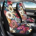 thumbnail image 4 of XYZCANDO 2 pcs Car Seat Covers for Interior Car Interior Decor Cozy Wear Resistant, Auto Van Truck Front Seat Cover, Flowers Pattern, 4 of 10