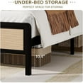 thumbnail image 4 of 4 EVER WINNER Queen Size Bed Frame, Rattan Bed Frame with Natural Rattan Headboard and Footboard, No Box Spring Needed, Black, 4 of 7