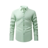 Wancir Mens Dress Shirts Long Sleeve Button Down Shirts for Men Casual Solid Formal Business Regular Fit Shirt