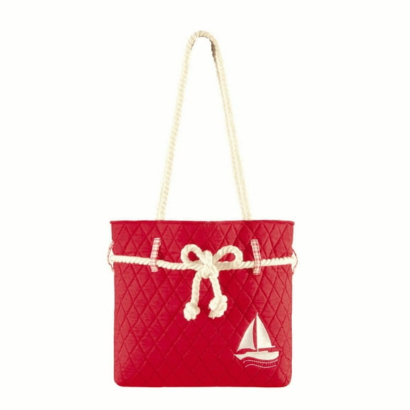 Maritime Red Ruffle Tote