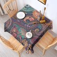 thumbnail image 2 of Multicolor Paisley Pattern Square Tablecloth,Waterproof Square Table Cover,Wipeable Spillproof Washable Table Cover for Home Kitchen Party Decor 42"X42"(107x107cm), 2 of 6