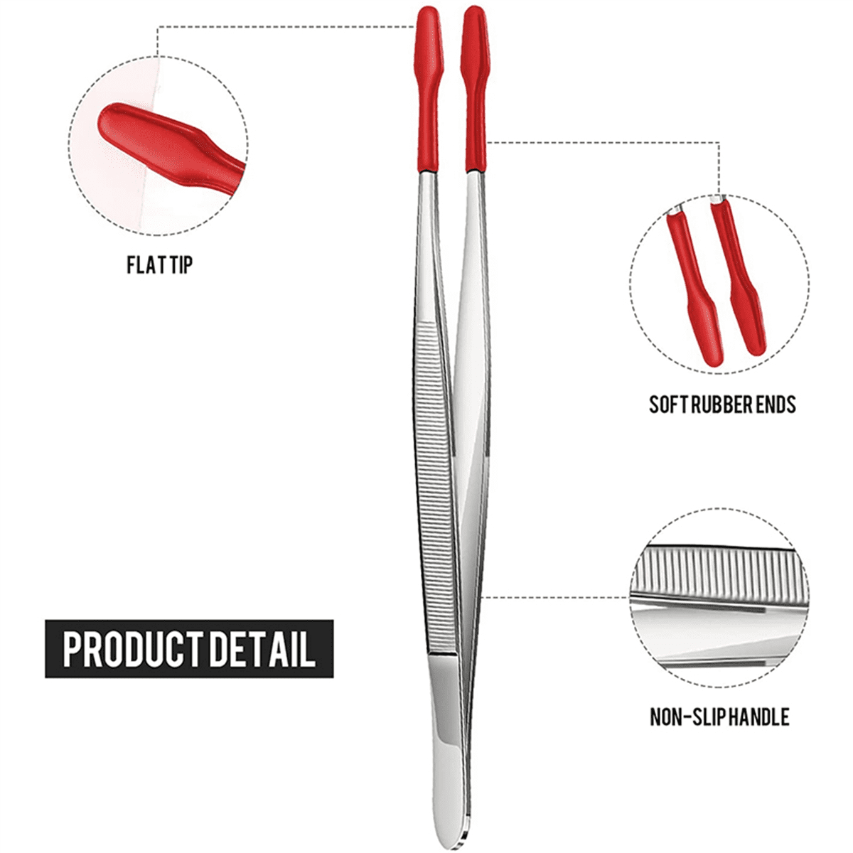 10 Pieces of Rubber Tip Tweezers PVC Silicone Tweezers Laboratory Industrial Hobby Craft Tweezers Tool-Red