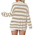 thumbnail image 6 of Womens Plus Size 2 Piece Striped Knit Set Long Sleeve Tops and Shorts Oversized Lounge Outfits, 6 of 7