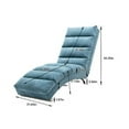thumbnail image 6 of Linen Chaise Lounge Chair,Modern Ergonomic Recliner Leisure Chair with Headrest Pillow and Nailhead Trim, Upholstered Leisure Sofa Couch for Living Room Bedroom, Blue, 6 of 6