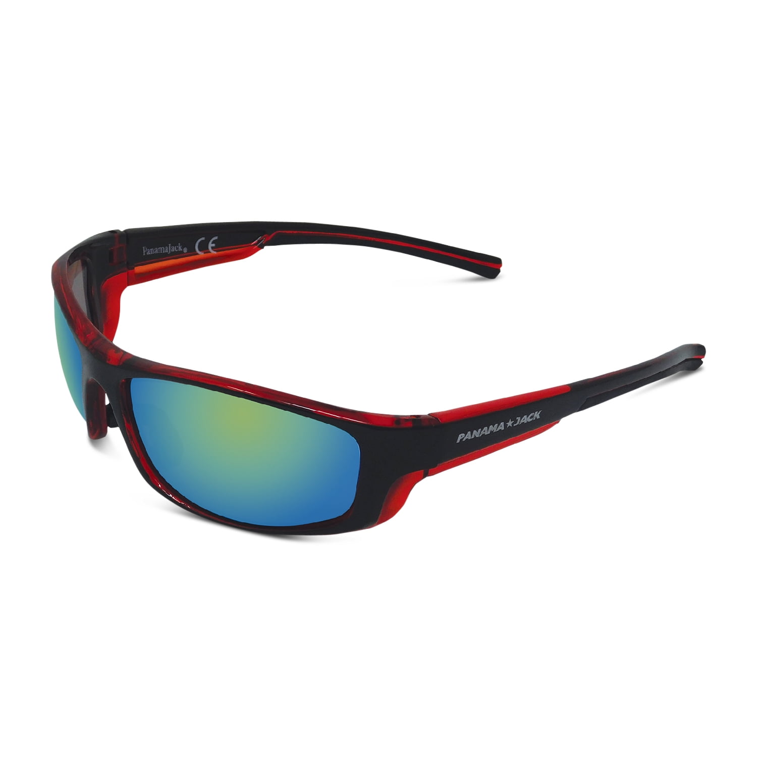 Panama Jack Panama Jack Sport Wrap Mirror Sunglasses (Black/Red