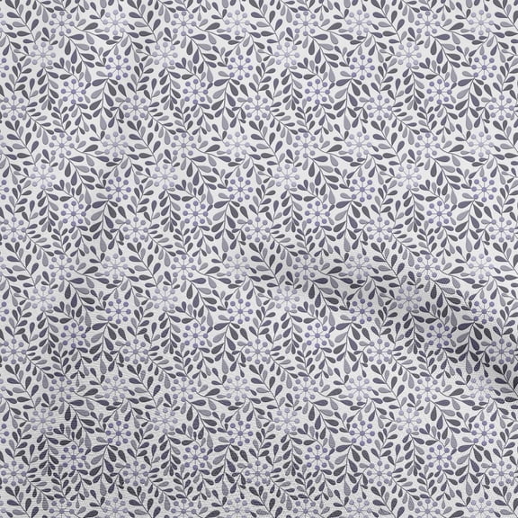 oneOone Cotton Poplin Light Purple Fabric Leaves Fabric For Sewing Printed Craft Fabric By The Yard 42 Inch Wide