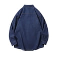 thumbnail image 3 of Denim Shirts for Men M-4X Plus Size Big & Tall Long Sleeve Button Up Collar Tops with Pockets Casual Solid Loungewear Lapel Tshirts Shirt Clearance, 3 of 7